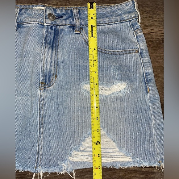 PacSun Blue Distressed Denim Mini Skirt Size 28 100% Cotton - Picture 5 of 6